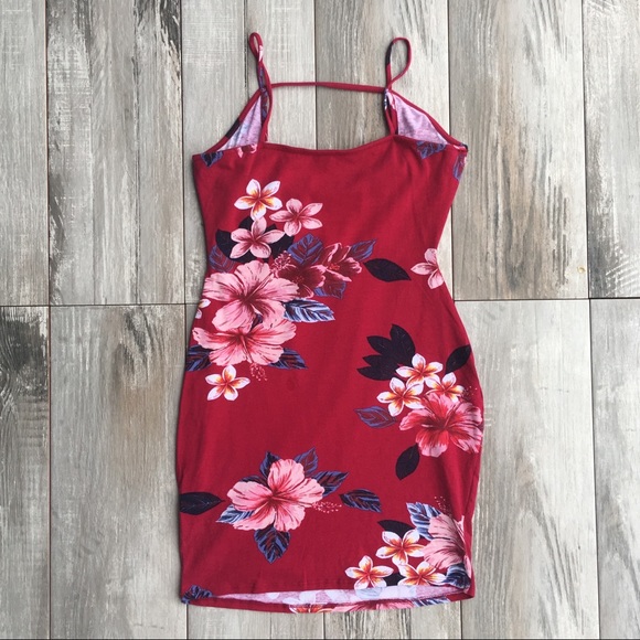 Charlotte Russe Floral Fitted Cut-Out Dress - Picture 2 of 5